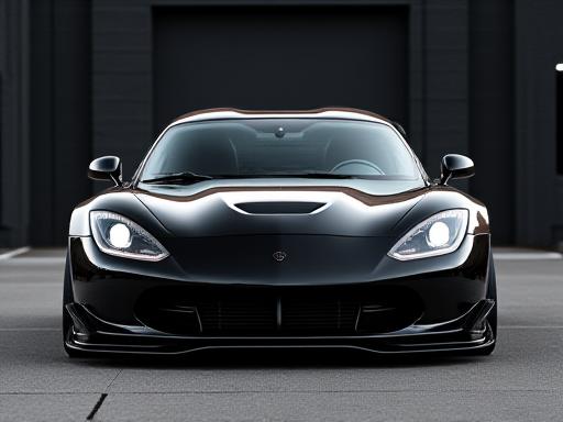 Sleek black sports car with custom modifications, named Project Midnight